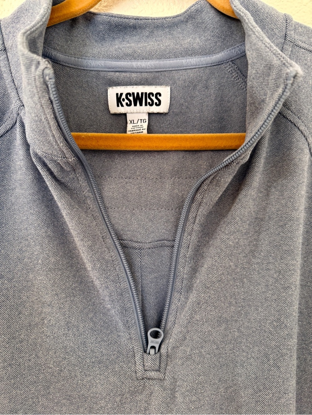 K-Swiss Men's Zip-Up Sweater in Light Blue